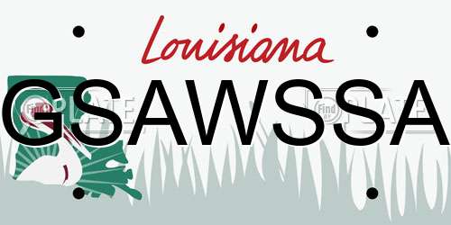GSAWSSA Louisiana License Plate