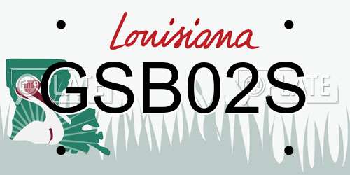 GSB02S Louisiana License Plate