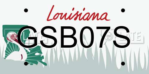 GSB07S Louisiana License Plate