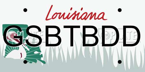 GSBTBDD Louisiana License Plate