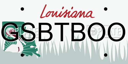 GSBTBOO Louisiana License Plate