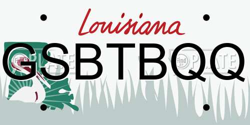 GSBTBQQ Louisiana License Plate