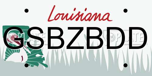 GSBZBDD Louisiana License Plate
