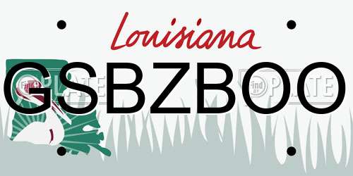 GSBZBOO Louisiana License Plate