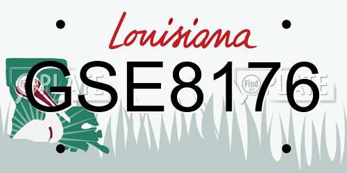GSE8176 Louisiana License Plate