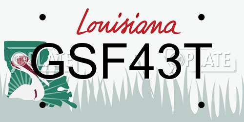 GSF43T Louisiana License Plate