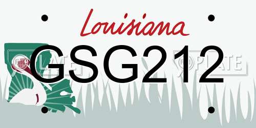 GSG212 Louisiana License Plate