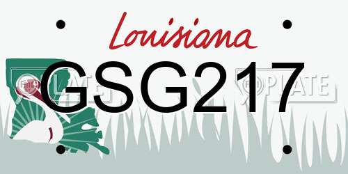 GSG217 Louisiana License Plate