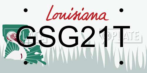 GSG21T Louisiana License Plate