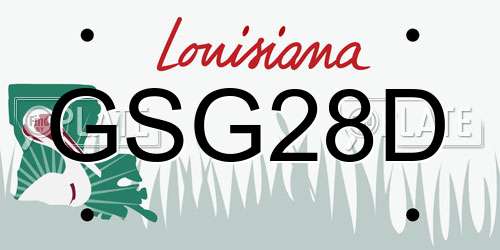 GSG28D Louisiana License Plate