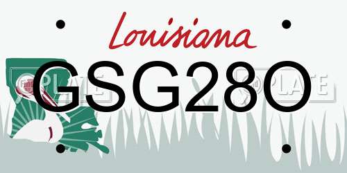 GSG28O Louisiana License Plate