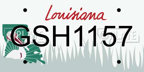 GSH1157 Louisiana License Plate
