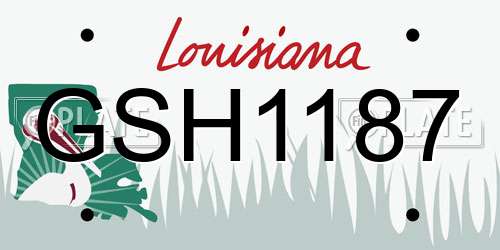 GSH1187 Louisiana License Plate