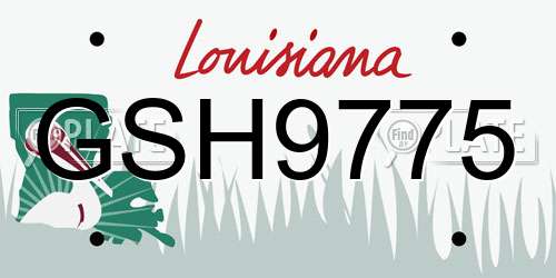 GSH9775 Louisiana License Plate