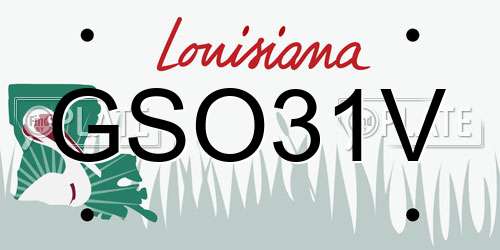 GSO31V Louisiana License Plate