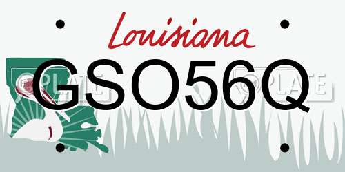 GSO56Q Louisiana License Plate