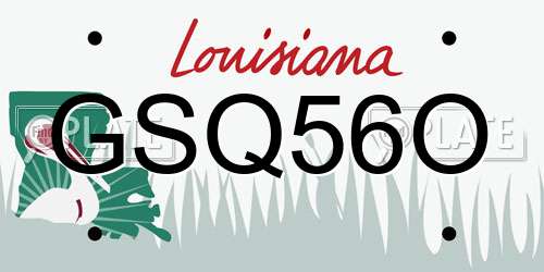 GSQ56O Louisiana License Plate