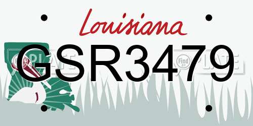 GSR3479 Louisiana License Plate