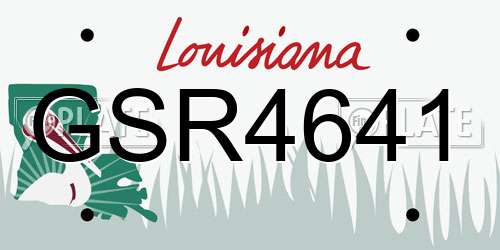GSR4641 Louisiana License Plate