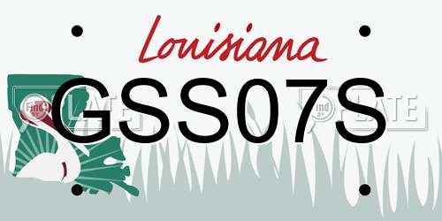 GSS07S Louisiana License Plate