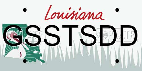 GSSTSDD Louisiana License Plate