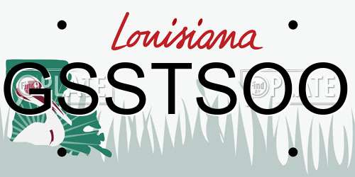 GSSTSOO Louisiana License Plate