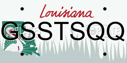 GSSTSQQ Louisiana License Plate