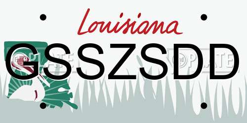 GSSZSDD Louisiana License Plate