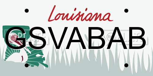 GSVABAB Louisiana License Plate