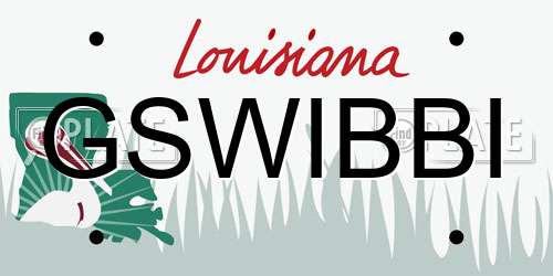GSWIBBI Louisiana License Plate
