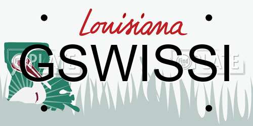 GSWISSI Louisiana License Plate