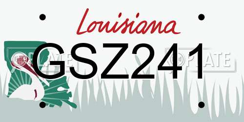 GSZ241 Louisiana License Plate