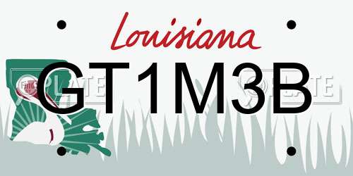 GT1M3B Louisiana License Plate