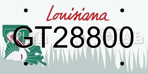GT28800 Louisiana License Plate