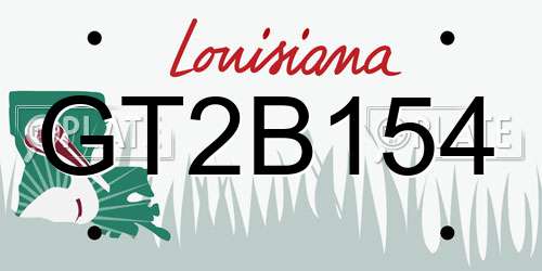 GT2B154 Louisiana License Plate