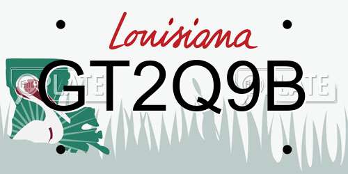 GT2Q9B Louisiana License Plate