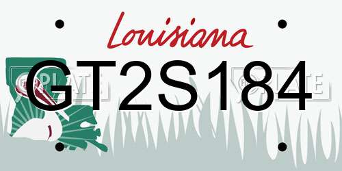 GT2S184 Louisiana License Plate