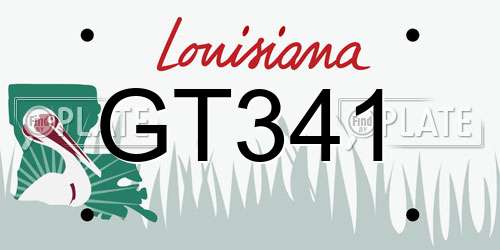 GT341 Louisiana License Plate