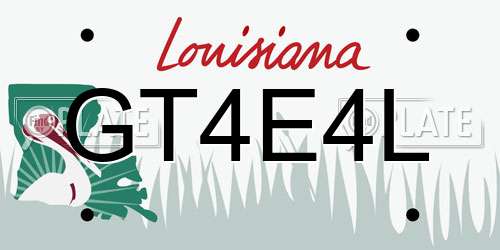 GT4E4L Louisiana License Plate