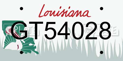 GT54028 Louisiana License Plate