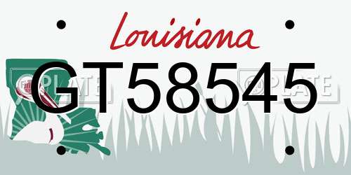 GT58545 Louisiana License Plate