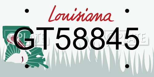 GT58845 Louisiana License Plate