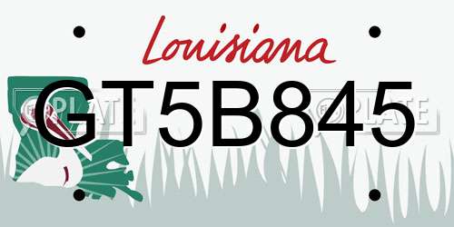 GT5B845 Louisiana License Plate