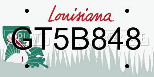 GT5B848 Louisiana License Plate