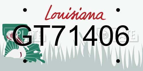 GT71406 Louisiana License Plate