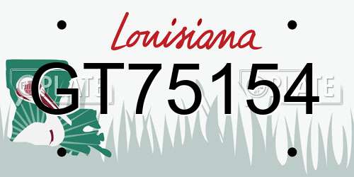 GT75154 Louisiana License Plate