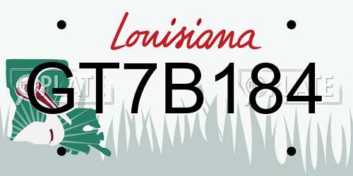 GT7B184 Louisiana License Plate