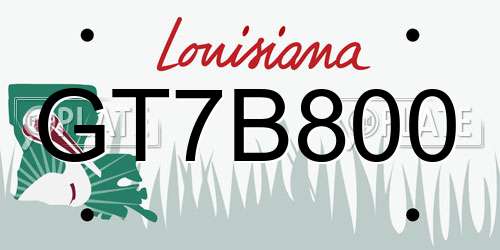 GT7B800 Louisiana License Plate