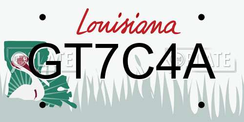 GT7C4A Louisiana License Plate