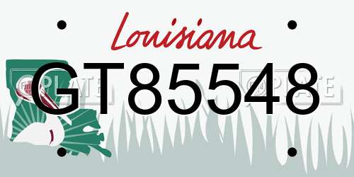 GT85548 Louisiana License Plate